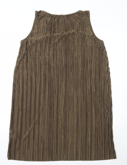 H&M Womens Brown Polyester Shift Size M Scoop Neck Pullover