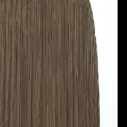 H&M Womens Brown Polyester Shift Size M Scoop Neck Pullover