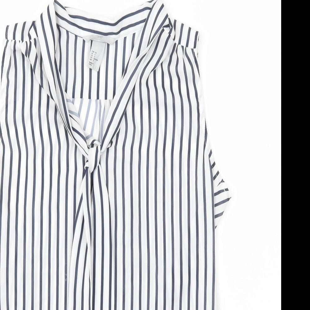 Womens UK Size 8 H&M White Basic Tank