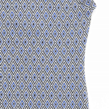 NEXT Womens Multicoloured Geometric Polyester Pencil Dress Size 10 V-Neck Pullover
