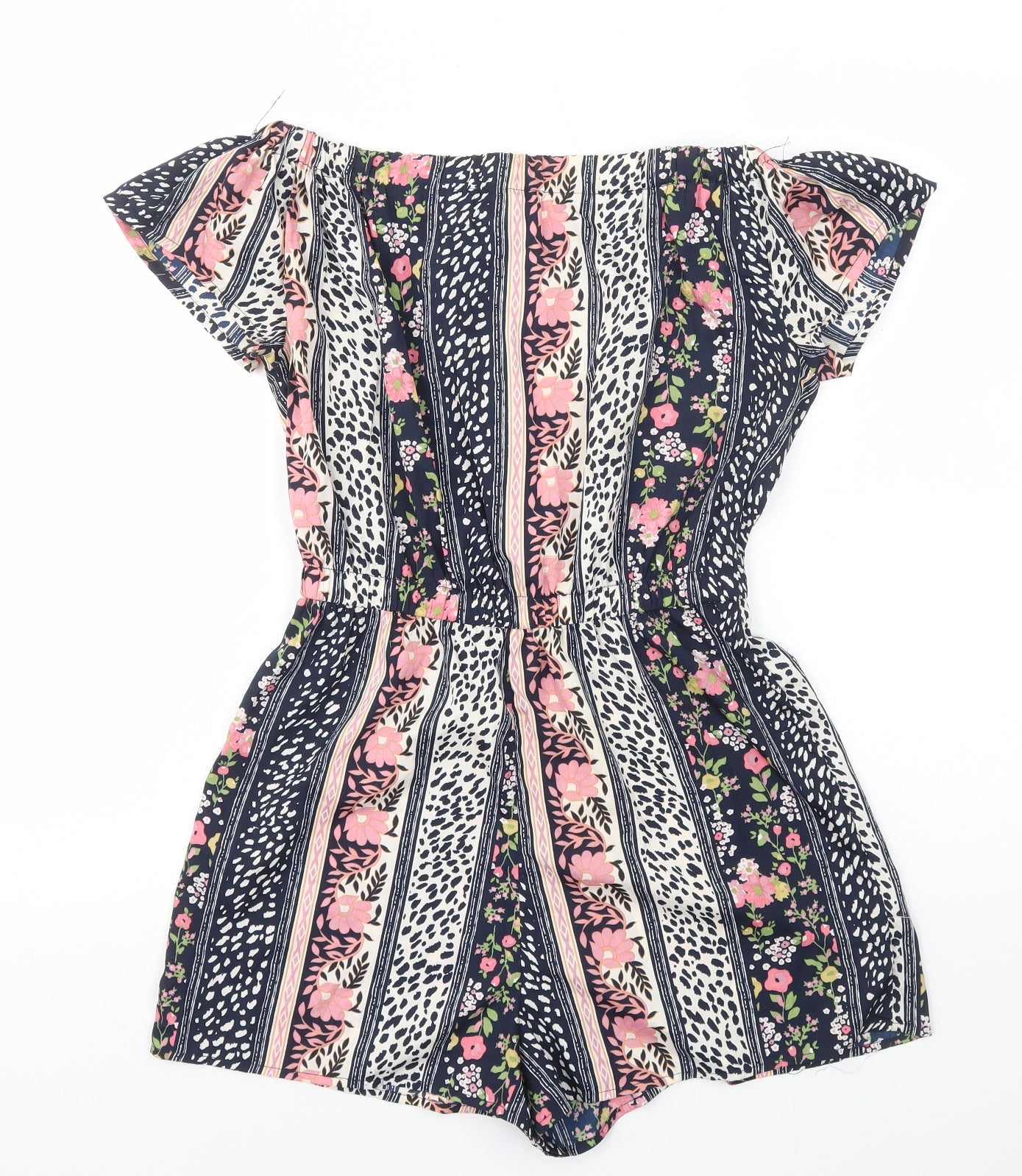 Atmosphere Womens Multicoloured Geometric Polyester Playsuit One-Piece Size 10 Pullover