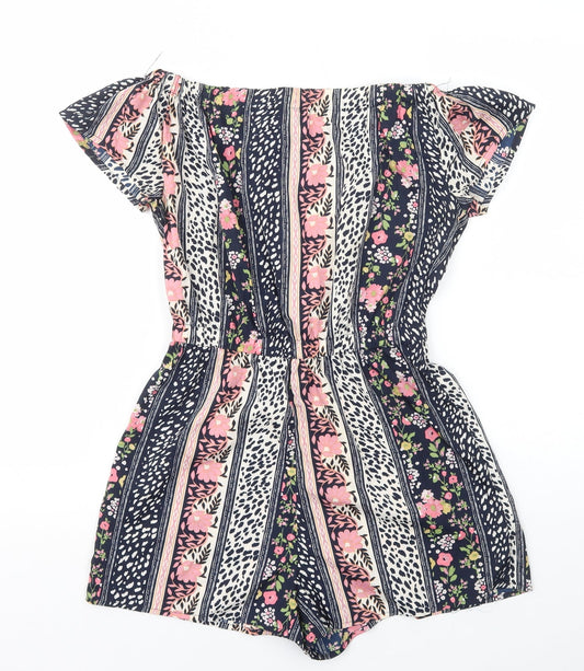 Atmosphere Womens Multicoloured Geometric Polyester Playsuit One-Piece Size 10 Pullover