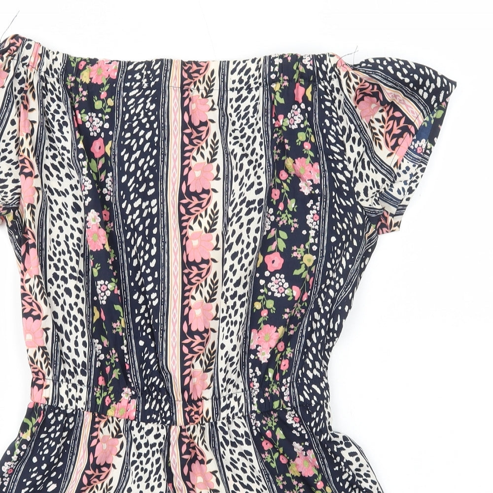 Atmosphere Womens Multicoloured Geometric Polyester Playsuit One-Piece Size 10 Pullover