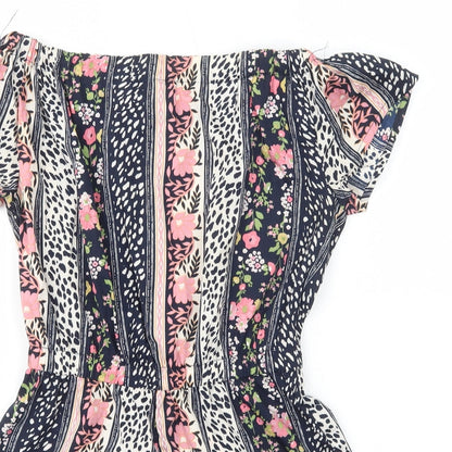 Atmosphere Womens Multicoloured Geometric Polyester Playsuit One-Piece Size 10 Pullover