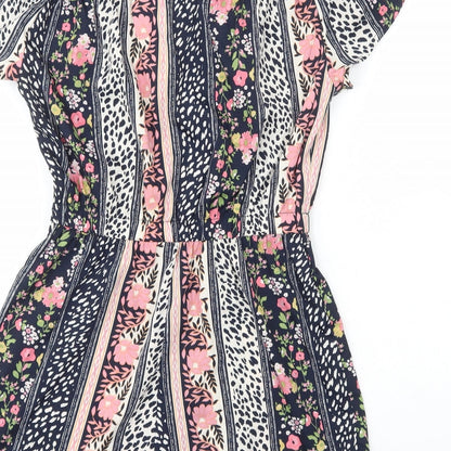 Atmosphere Womens Multicoloured Geometric Polyester Playsuit One-Piece Size 10 Pullover