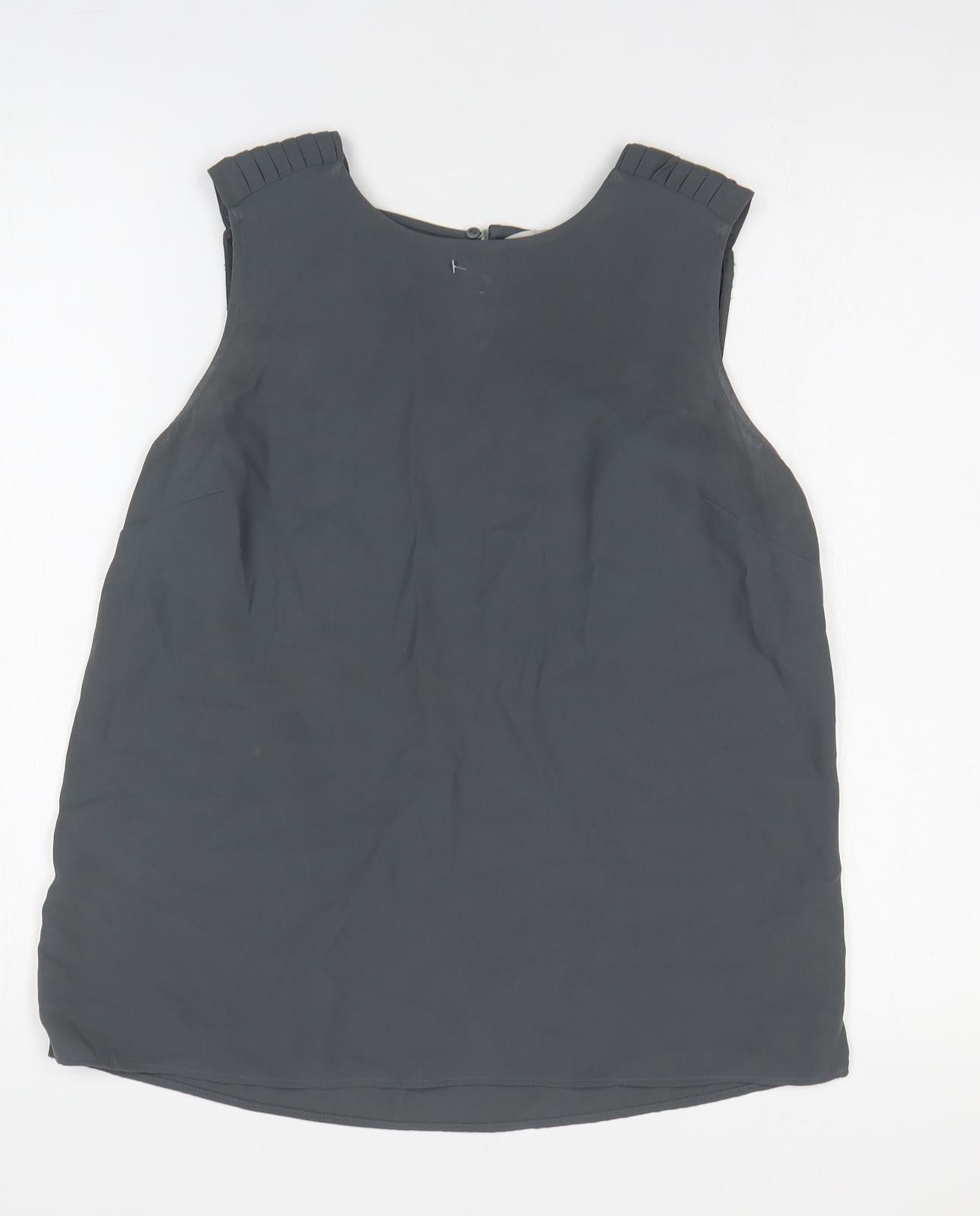 TU Womens Grey Polyester Basic Tank Size 10 Round Neck