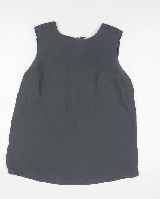 TU Womens Grey Polyester Basic Tank Size 10 Round Neck