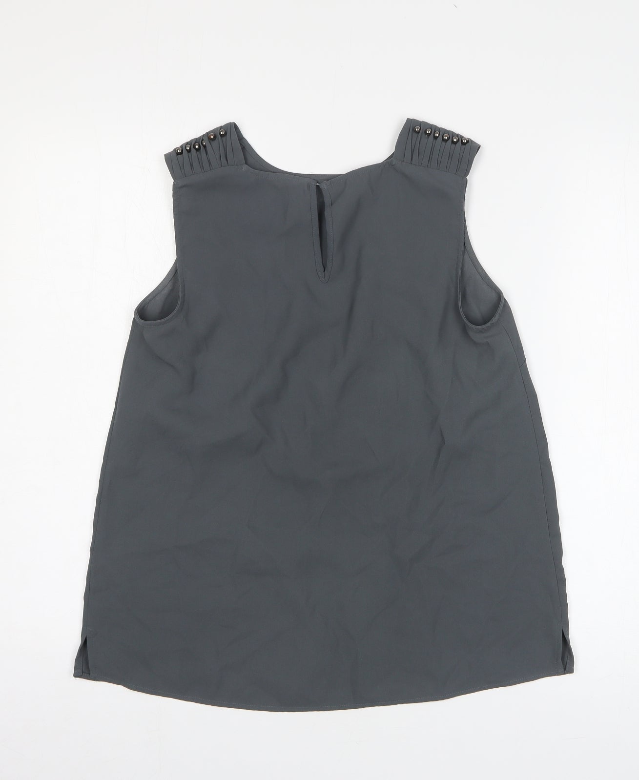 TU Womens Grey Polyester Basic Tank Size 10 Round Neck