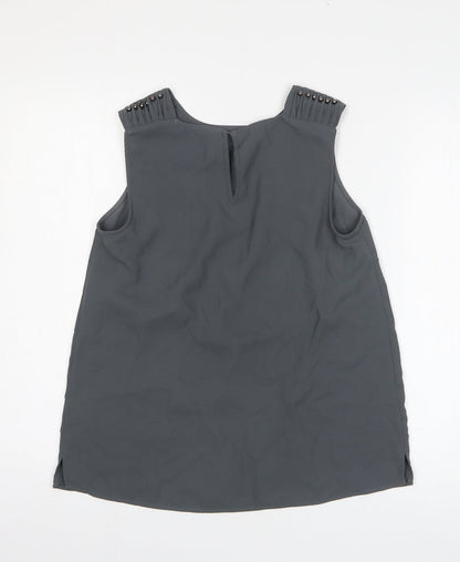 TU Womens Grey Polyester Basic Tank Size 10 Round Neck