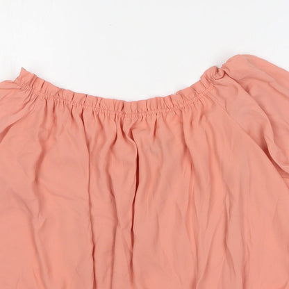 Womens UK Size 12 New Look Pink Basic Blouse
