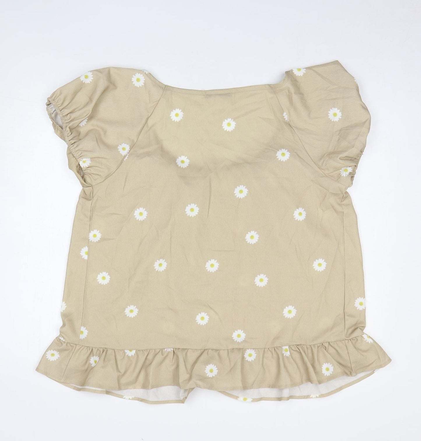 Womens UK Size L Sheilay Beige Basic Blouse