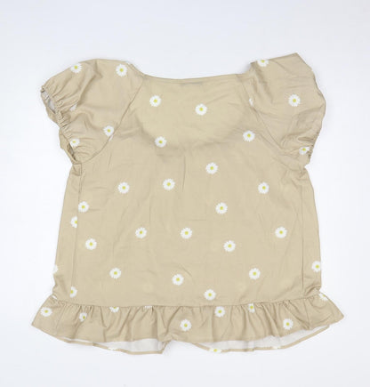 Womens UK Size L Sheilay Beige Basic Blouse