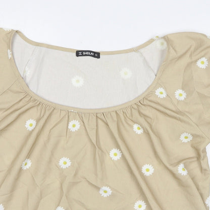 Womens UK Size L Sheilay Beige Basic Blouse