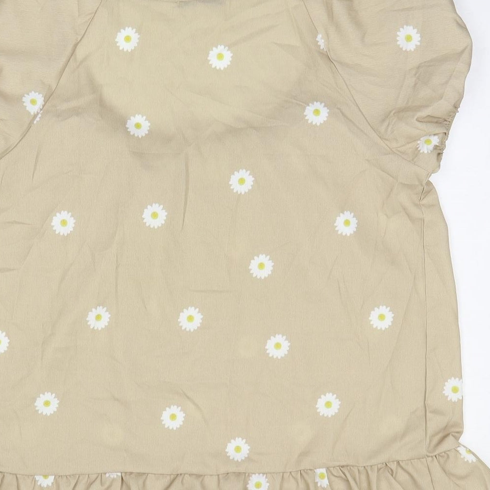 Womens UK Size L Sheilay Beige Basic Blouse