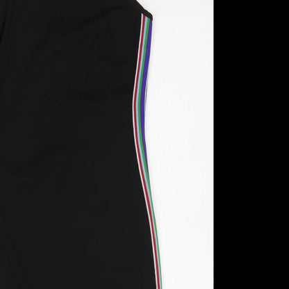 Ayanapa Womens Black Striped Polyester Bodycon Size 14 Halter Pullover