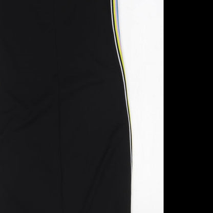 Ayanapa Womens Black Striped Polyester Bodycon Size 14 Halter Pullover