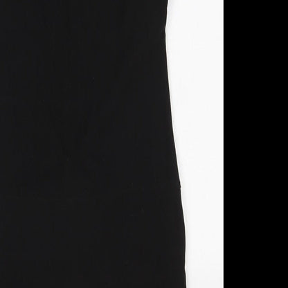 Peacocks Womens Black Polyester Tank Dress Size 10 Boat Neck Zip