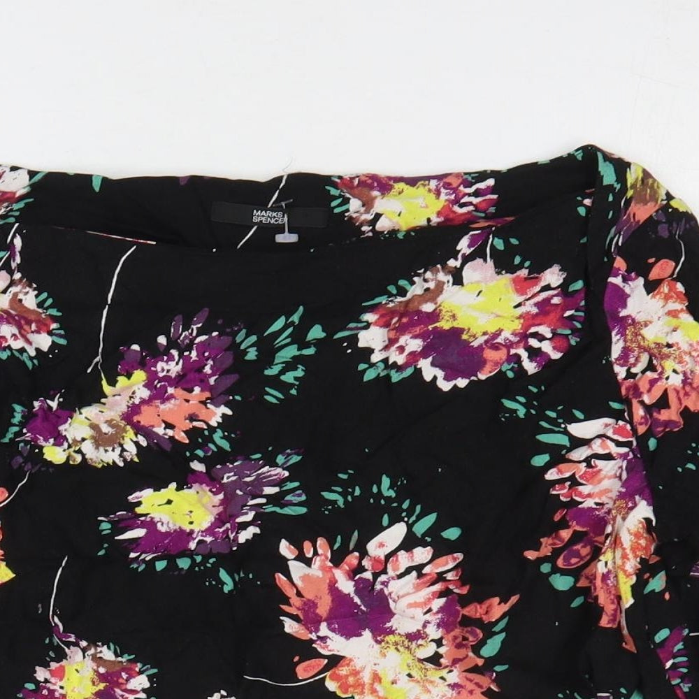 Womens UK Size 12 Marks and Spencer Black Basic T-Shirt