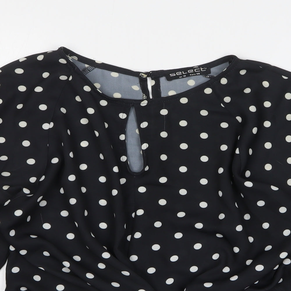 Womens UK Size 10 Select Black Basic T-Shirt
