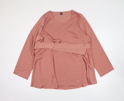 SheIn Womens Pink Polyester A-Line Size XL Scoop Neck Pullover