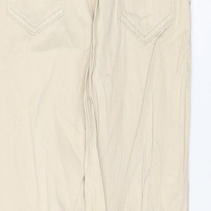 Womens UK Size 6 Stradivarius Regular Fit Chino Ivory Trousers
