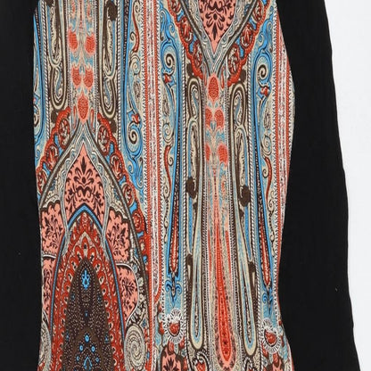 Club L Womens Multicoloured Geometric Polyester Pencil Dress Size 8 Round Neck Pullover