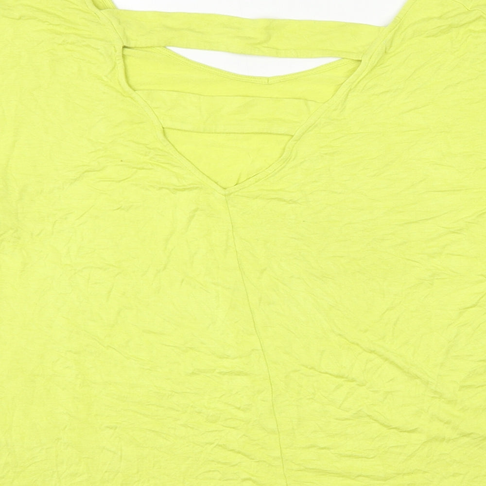 Womens UK Size 14 South Yellow Basic Blouse
