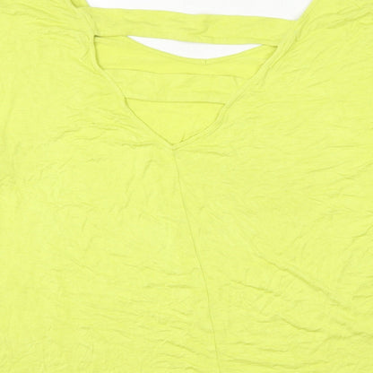 Womens UK Size 14 South Yellow Basic Blouse