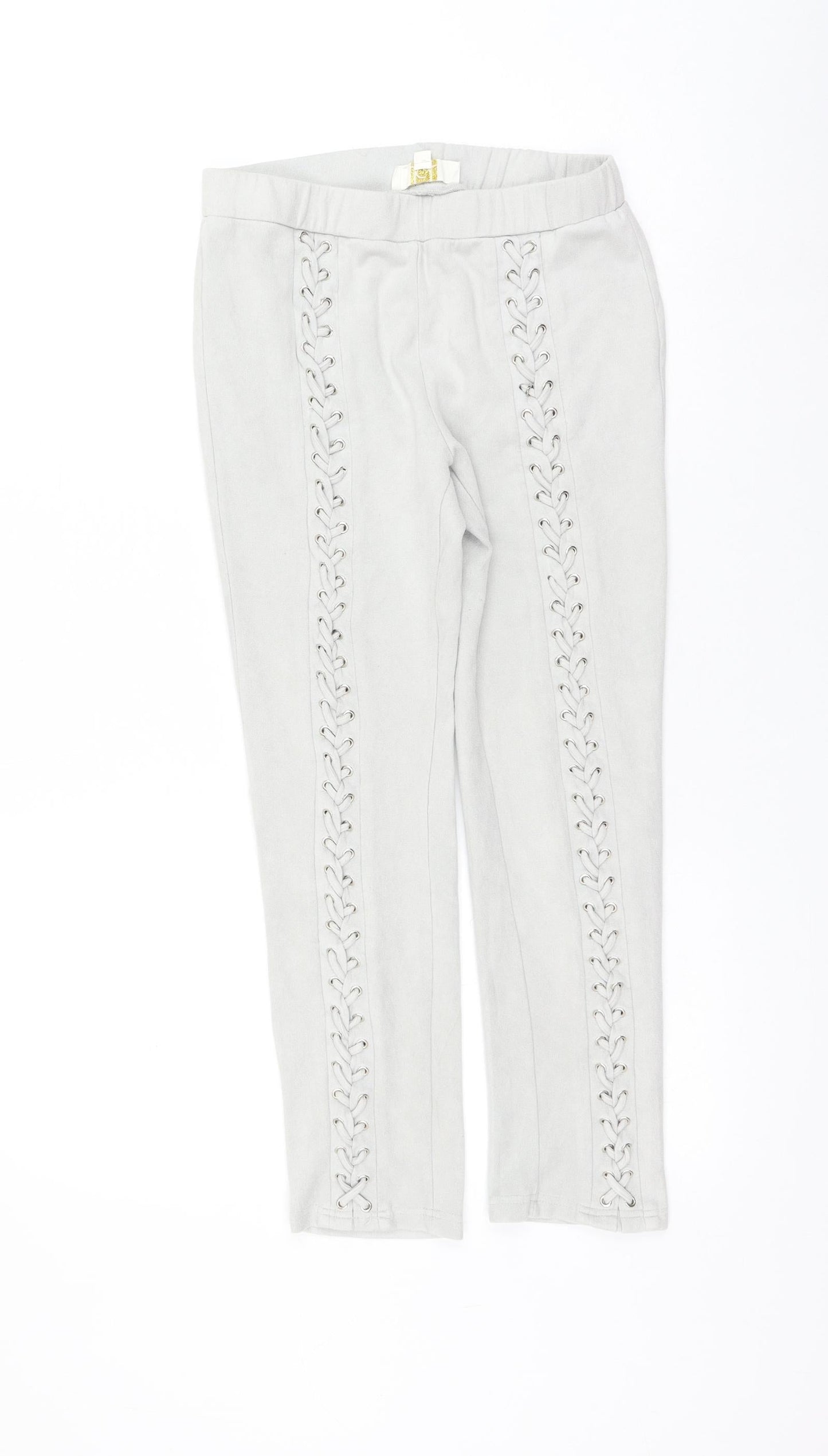 ICL Womens Grey Polyester Trousers Size M L23 in Regular - Lace Up
