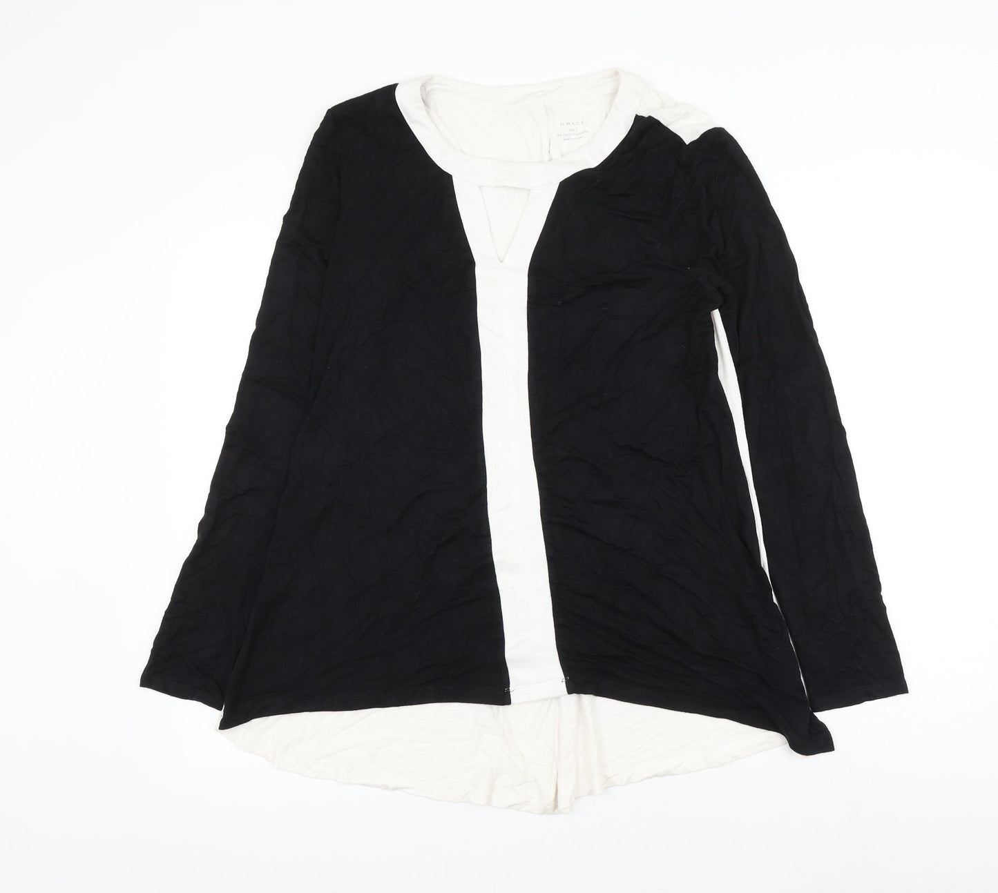 Womens UK Size L Grace Black Basic Blouse
