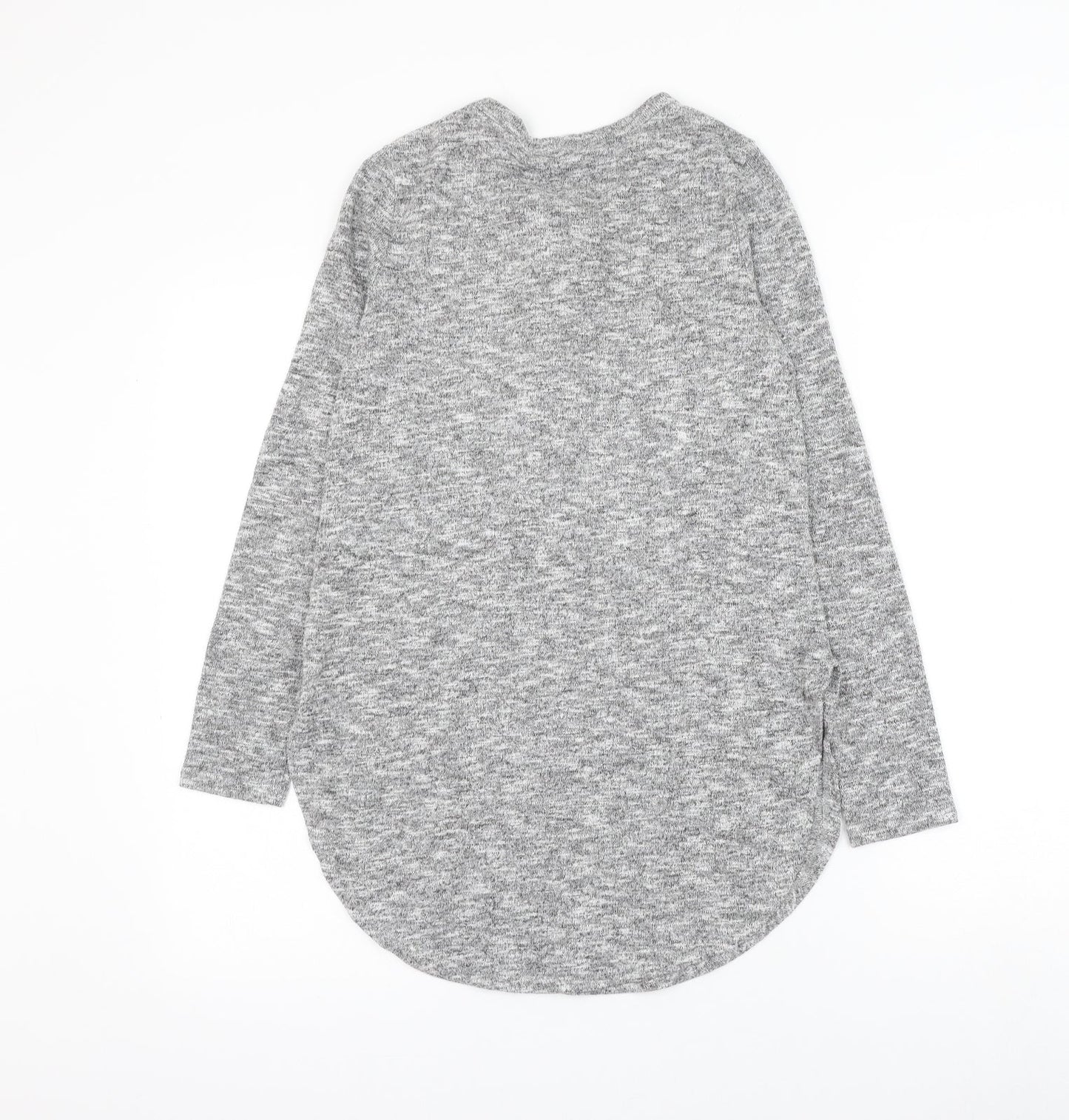 Primark Womens Grey Polyester Basic Blouse Size 10 V-Neck - Lace Up