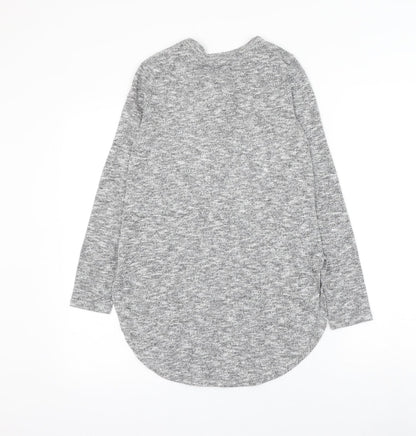 Primark Womens Grey Polyester Basic Blouse Size 10 V-Neck - Lace Up