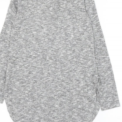 Primark Womens Grey Polyester Basic Blouse Size 10 V-Neck - Lace Up