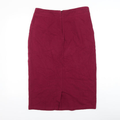 Carth Womens Purple Cotton Straight & Pencil Skirt Size 32 in Zip