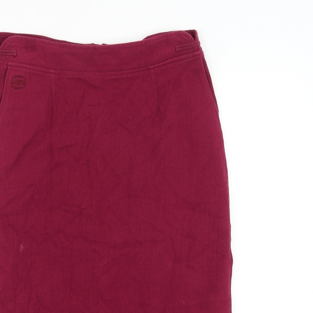 Carth Womens Purple Cotton Straight & Pencil Skirt Size 32 in Zip