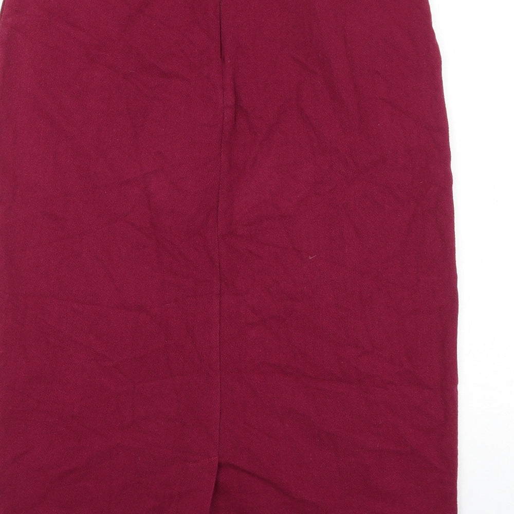 Carth Womens Purple Cotton Straight & Pencil Skirt Size 32 in Zip