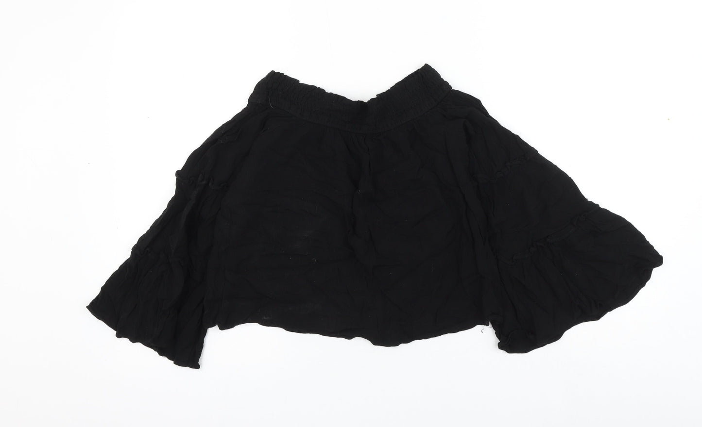 Primark Womens Black Viscose Basic Blouse Size 8 Round Neck