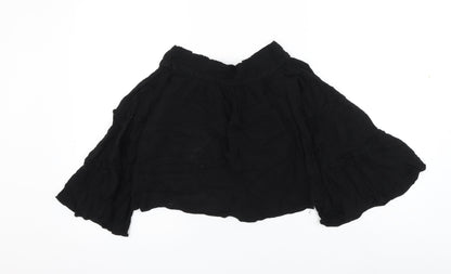 Primark Womens Black Viscose Basic Blouse Size 8 Round Neck