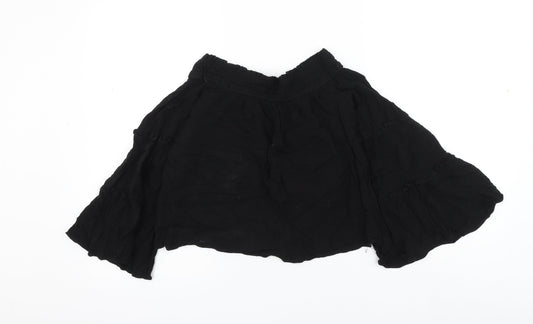 Primark Womens Black Viscose Basic Blouse Size 8 Round Neck