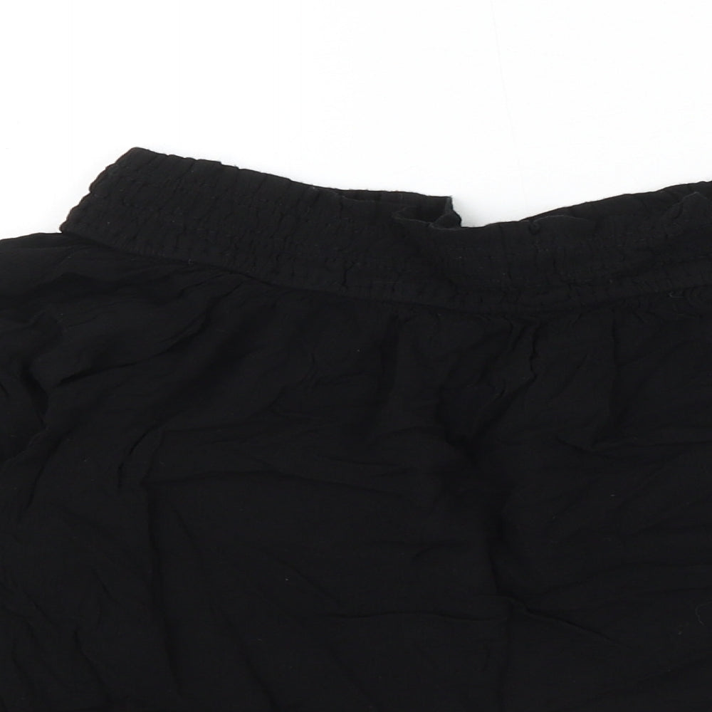 Primark Womens Black Viscose Basic Blouse Size 8 Round Neck