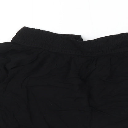 Primark Womens Black Viscose Basic Blouse Size 8 Round Neck