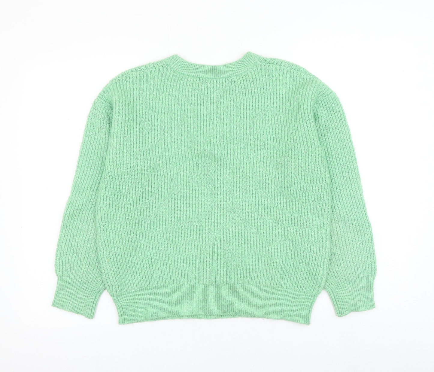 George Womens Green Round Neck Acrylic Pullover Jumper Size 12 - Size 12-14