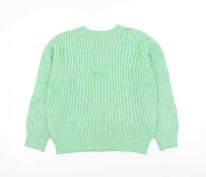 George Womens Green Round Neck Acrylic Pullover Jumper Size 12 - Size 12-14