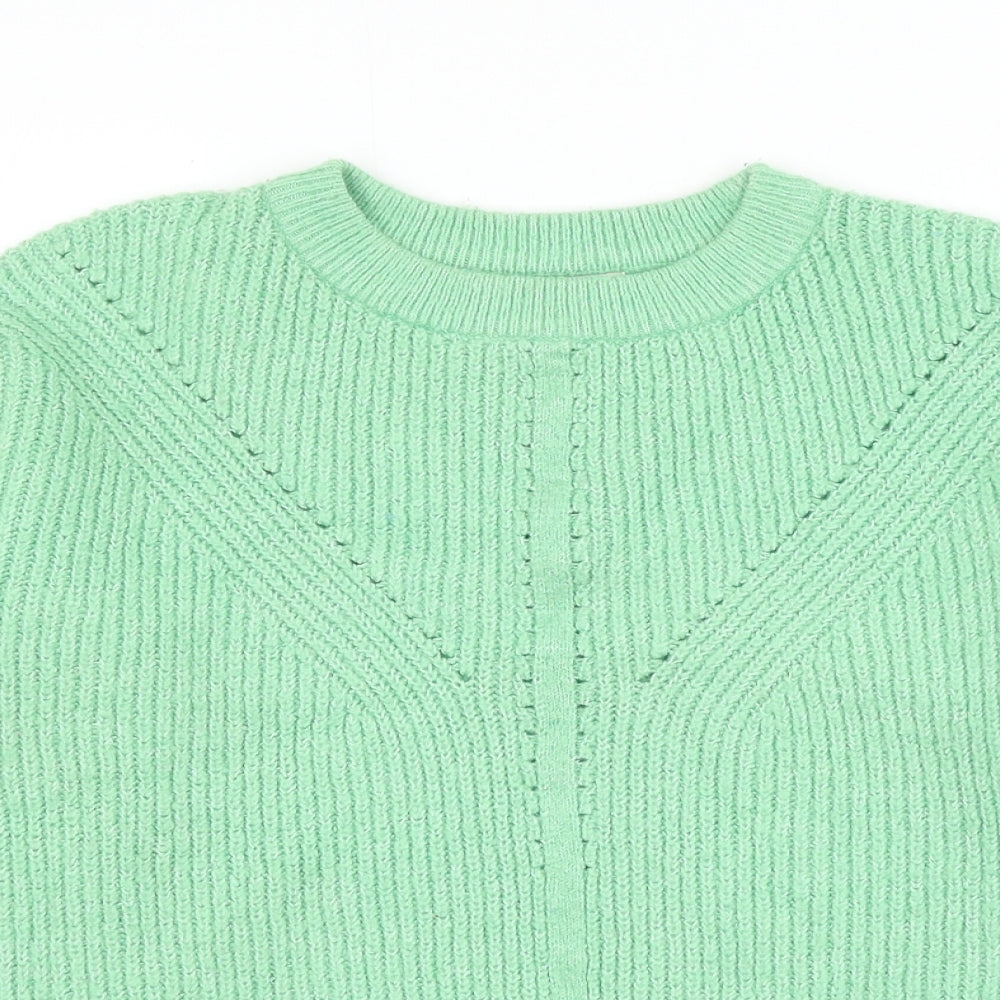 George Womens Green Round Neck Acrylic Pullover Jumper Size 12 - Size 12-14