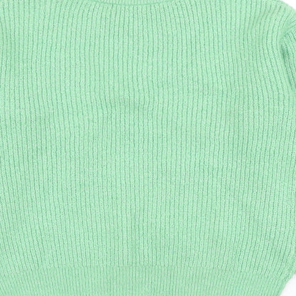 George Womens Green Round Neck Acrylic Pullover Jumper Size 12 - Size 12-14