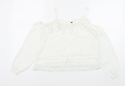 Womens UK Size 6 Preworn White Basic Blouse