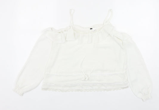 Womens UK Size 6 Preworn White Basic Blouse