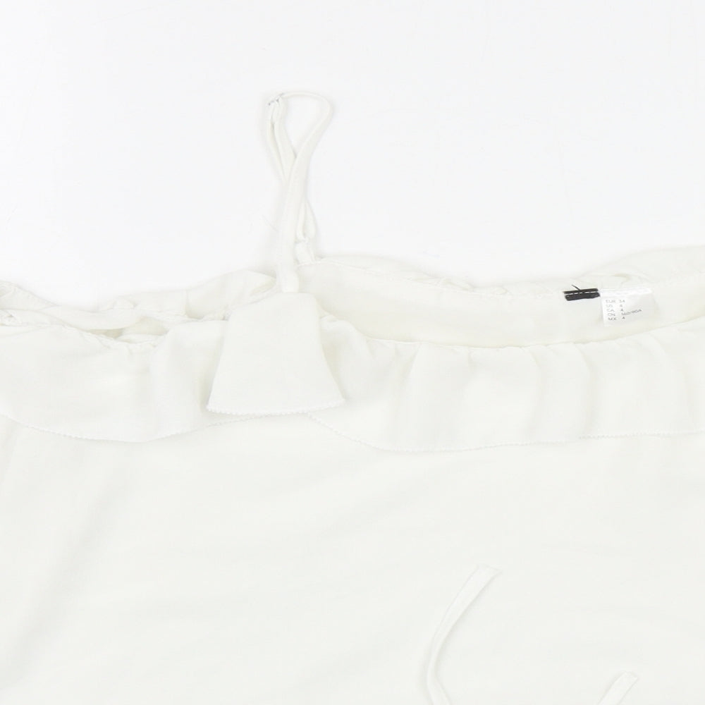 Womens UK Size 6 Preworn White Basic Blouse