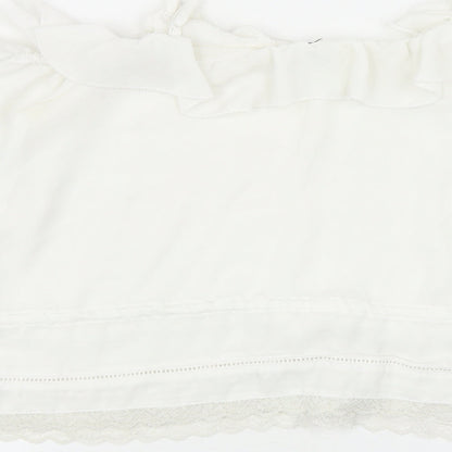 Womens UK Size 6 Preworn White Basic Blouse