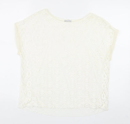 Womens UK Size S Zara Ivory Basic Blouse